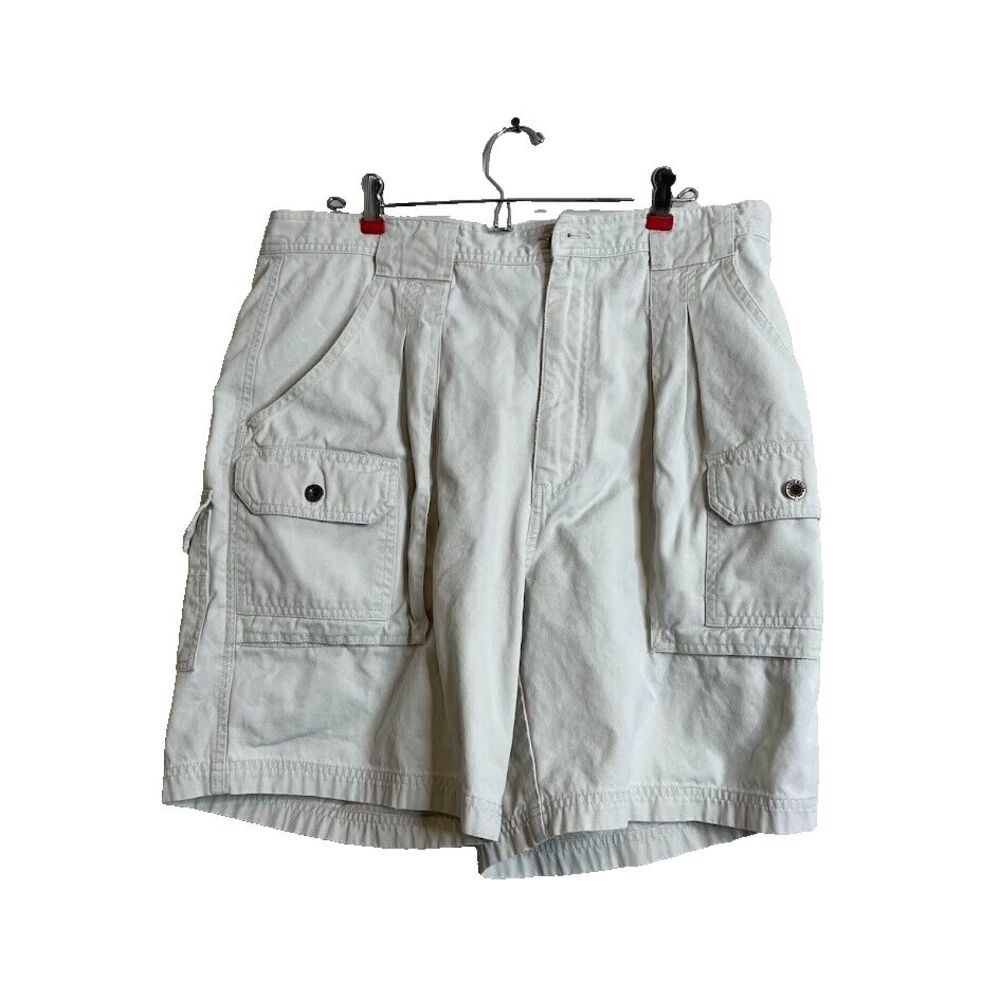 Eddie Bauer Men's Size 36 Beige Khaki Cargo Utility Shorts Pockets